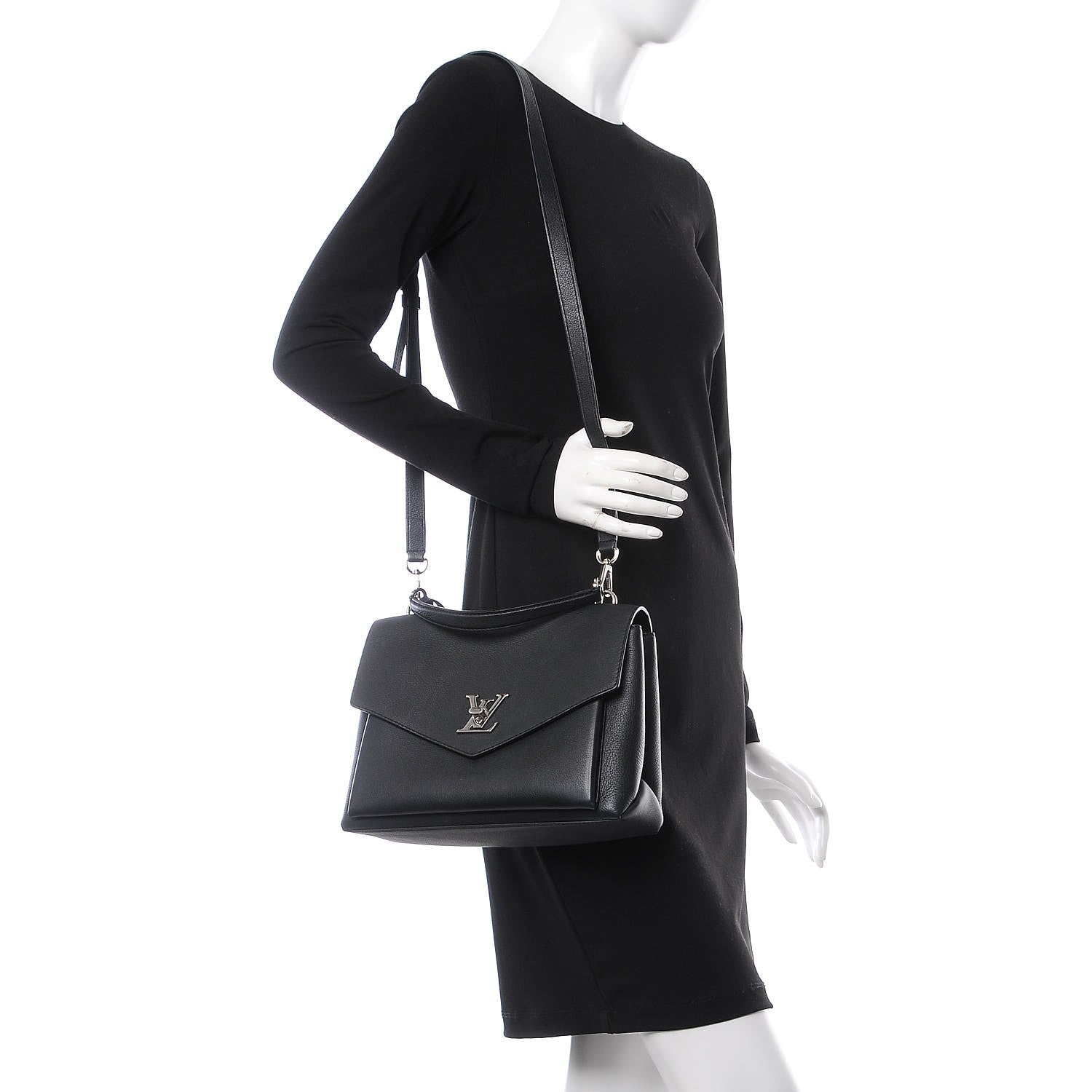 Louis Vuitton Soft Calfskin My Lockme Top Handle Black 2 of 8