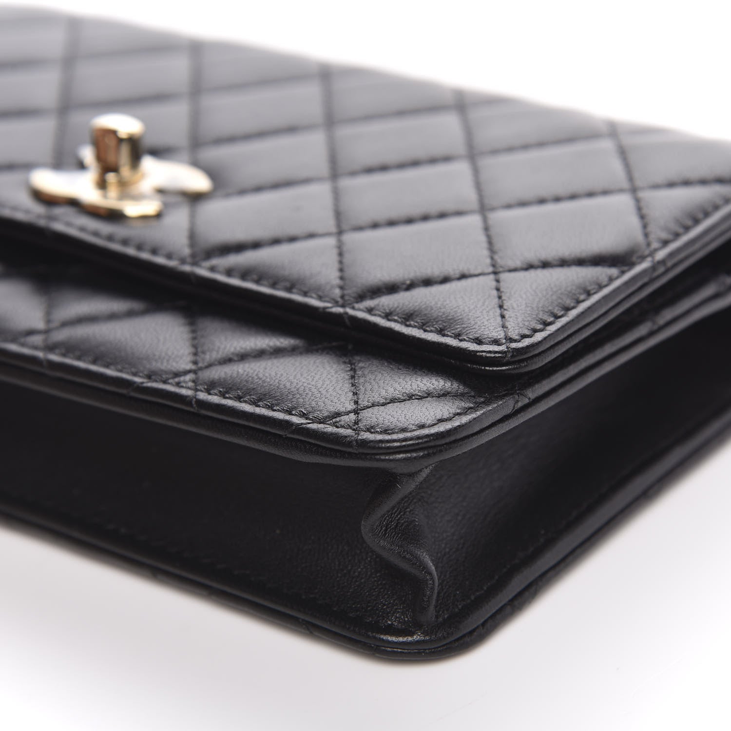 Chanel Lambskin Quilted Trendy CC Wallet On Chain WOC Black 10 of 13