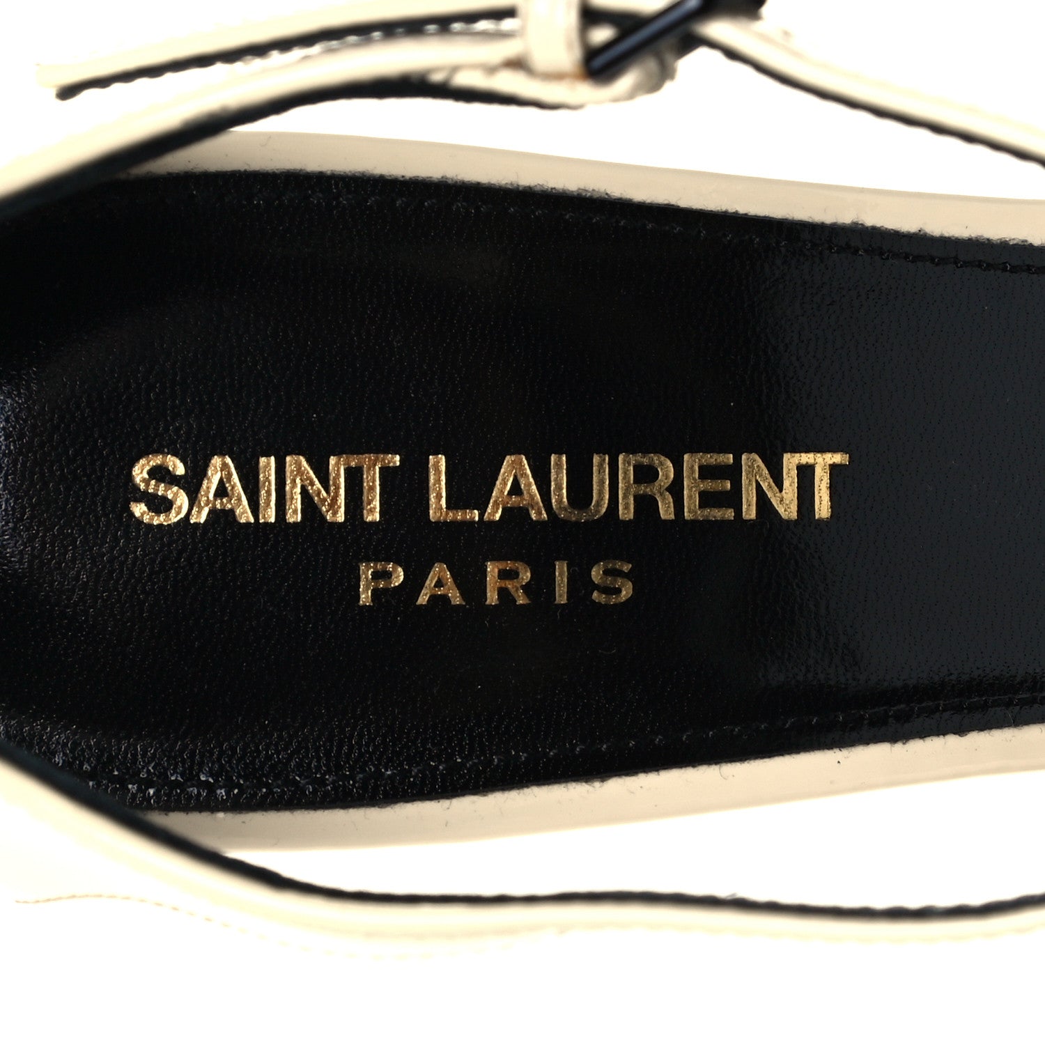 Saint Laurent Patent Anja 85 Ankle Strap Pointed Pumps 40 Coquille 9 of 11