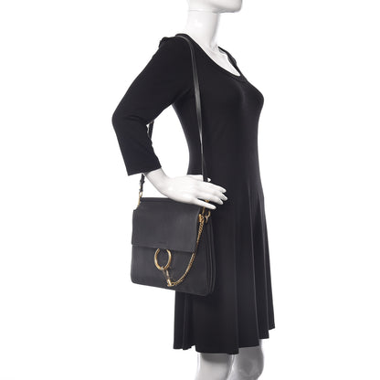 Chloe Suede Calfskin Medium Faye Shoulder Bag Black 2 of 10