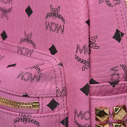 MCM Visetos Small Side Stud Stark Backpack Pink 8 of 9
