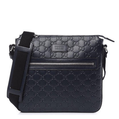 Gucci Guccissima Signature Small Messenger Bag Blue 1 of 10