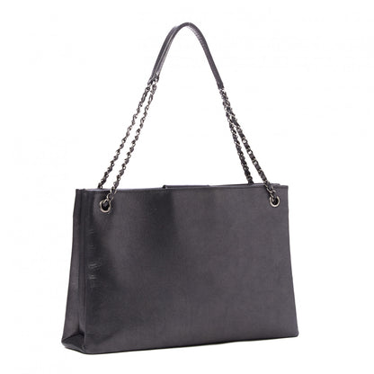 Chanel Iridescent Calfskin CC East West Shopping Tote Grey 2 of 9
