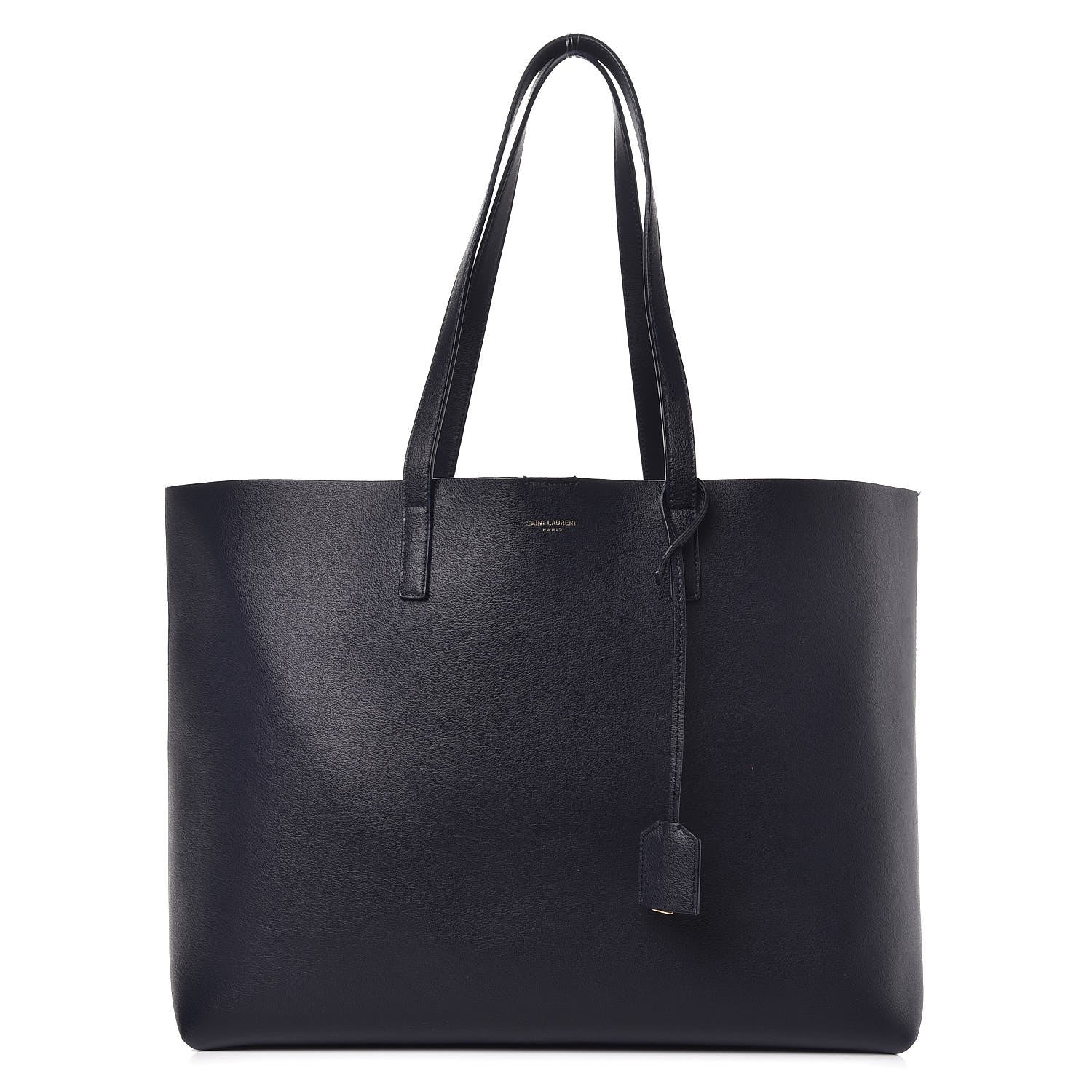 Saint Laurent Calfskin Large Shopping Tote Deep Marine 1 of 8