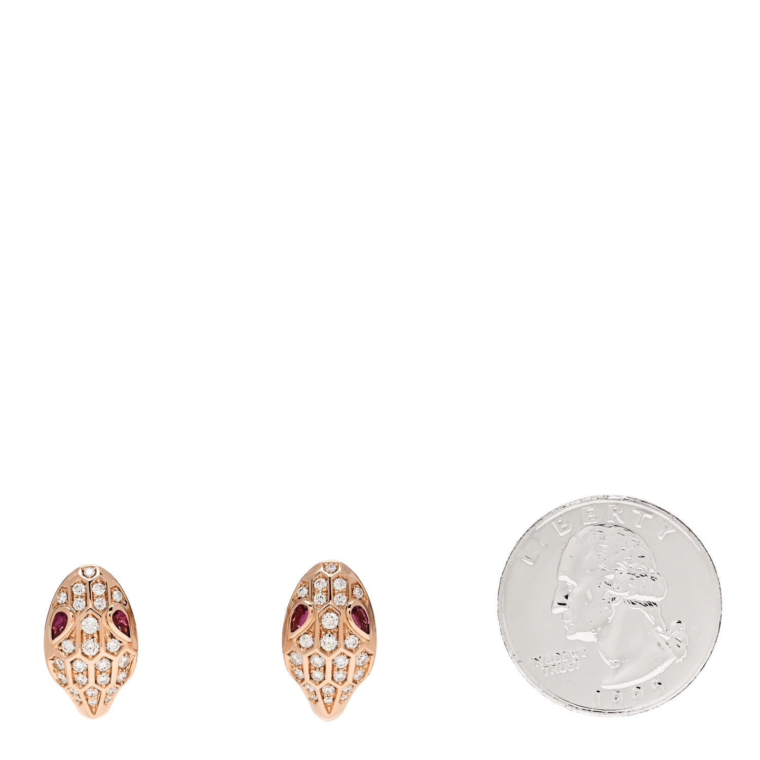 Bulgari 18K Rose Gold Diamond Tourmaline Serpenti Seduttori Earrings 2 of 6