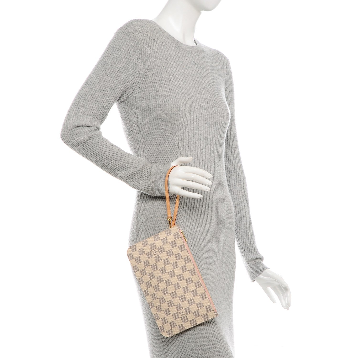 Louis Vuitton Damier Azur Neverfull MM GM Pochette Rose Ballerine 2 of 6