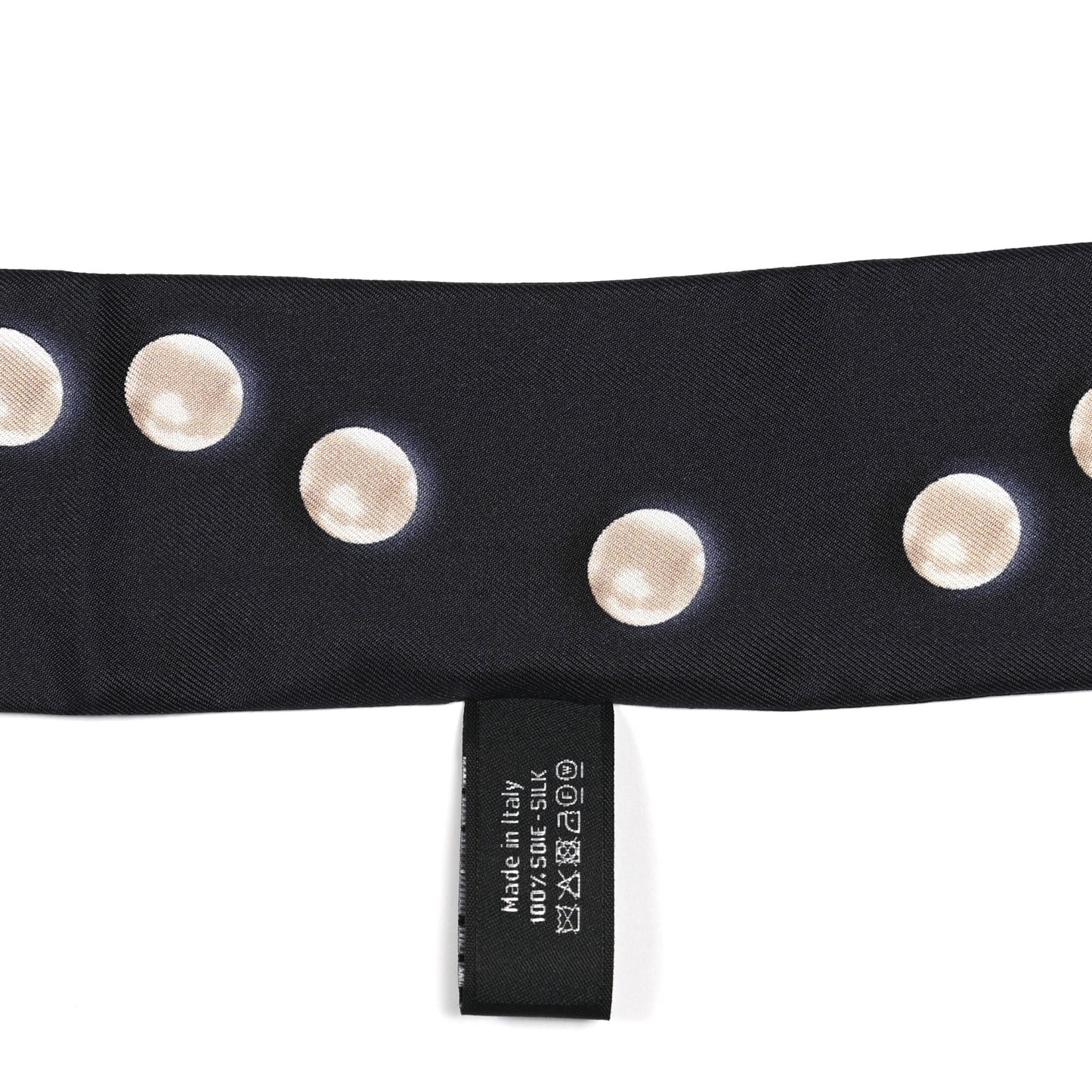 Silk Pearl CC Slim Bandeau Scarf Navy