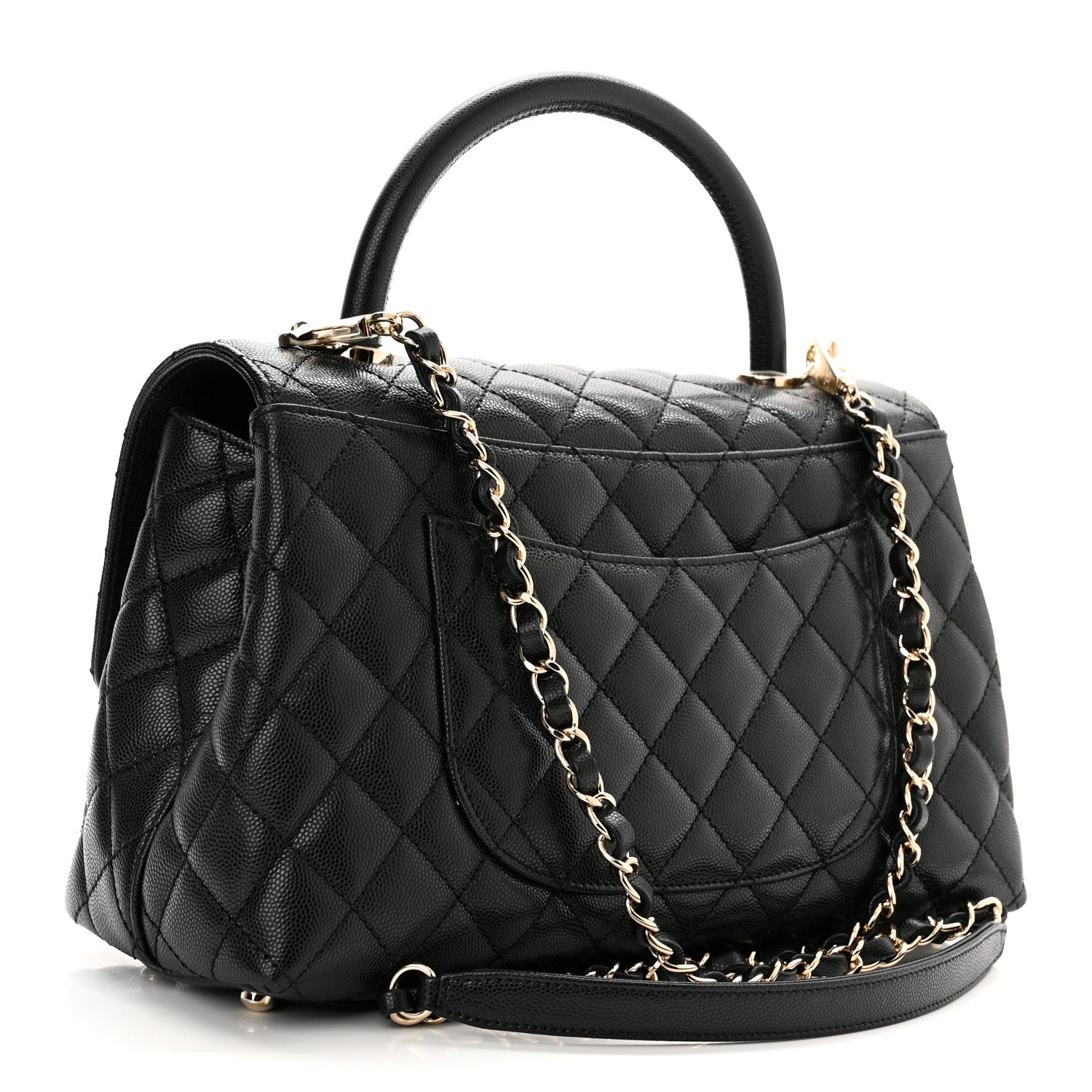 Chanel Caviar Quilted Small Coco Handle Flap Black 3 of 11