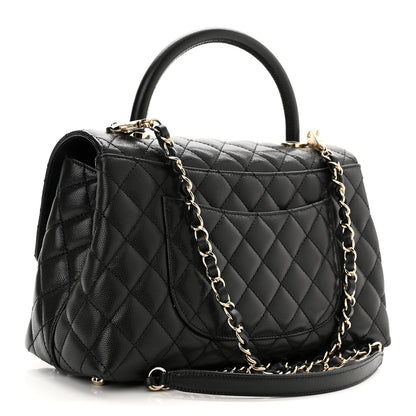 Chanel Caviar Quilted Small Coco Handle Flap Black 3 of 11