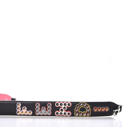 Fendi Vitello Dolce Fun Fair Metal Studded Strap You Black Multicolor 3 of 6