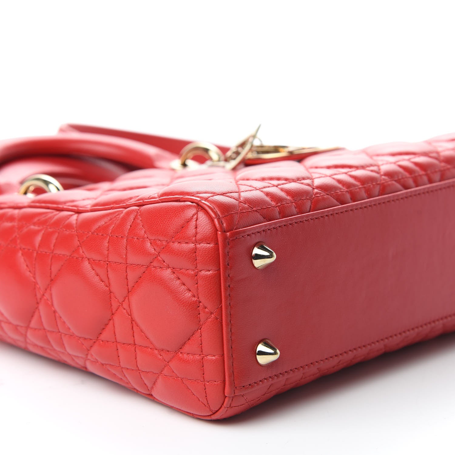 Christian Dior Lambskin Cannage Small Lucky Badges My Lady Dior Red 5 of 8