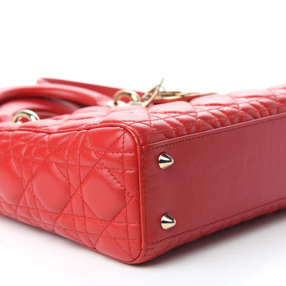 Christian Dior Lambskin Cannage Small Lucky Badges My Lady Dior Red 5 of 8