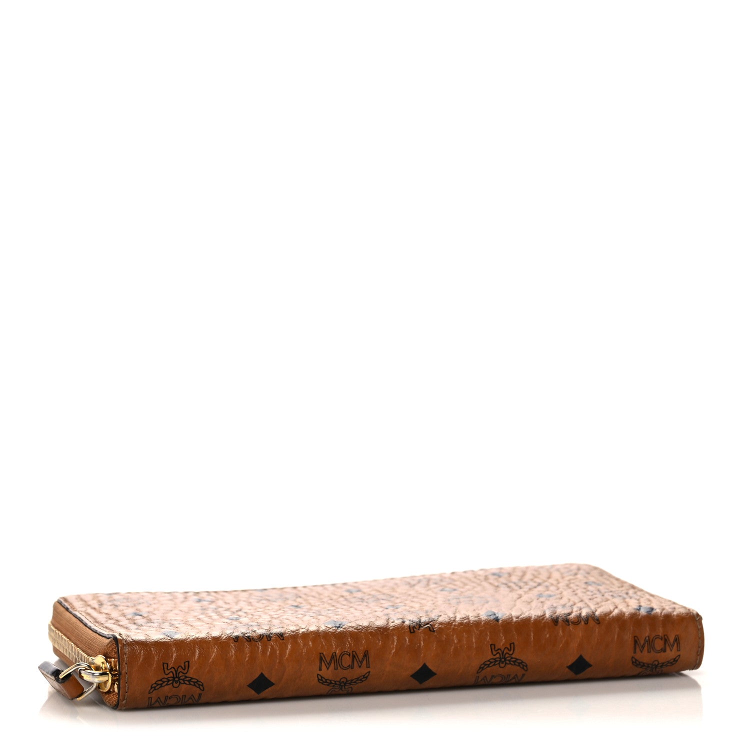 MCM Visetos Large Zip Around Wallet Cognac 4 of 14