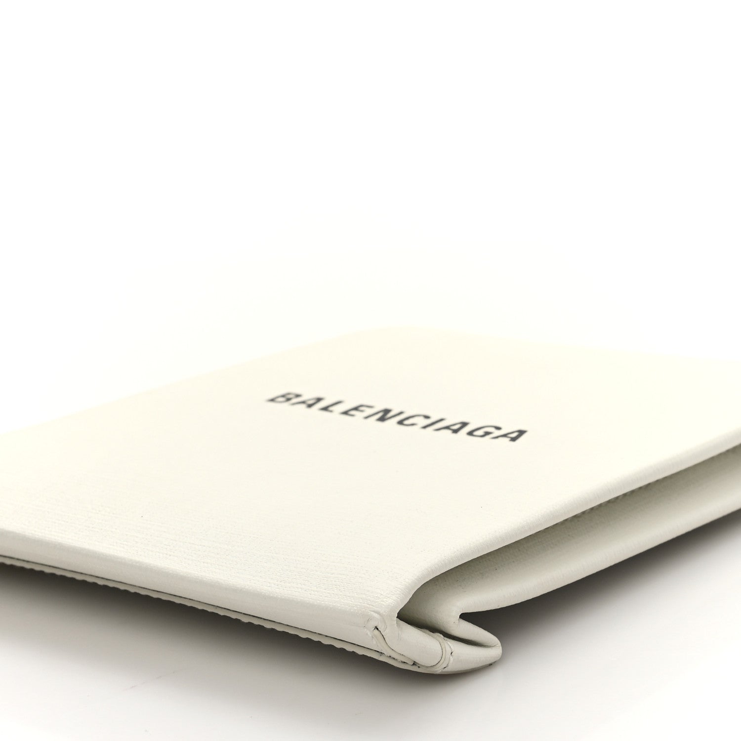 Balenciaga Squared Calfskin Logo Shopping Envelope Clutch White 9 of 11