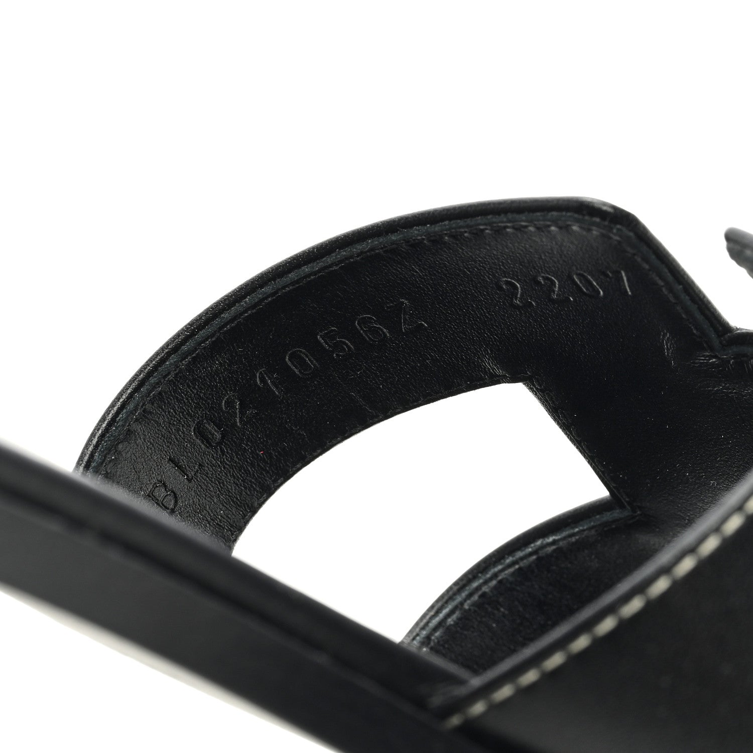 Hermes Box Calfskin Oran Sandals 37 Black 8 of 9