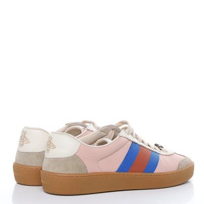 Gucci Calfskin Suede Web Mens G74 Sneakers 5 Oatmeal Soft Rose 4 of 9