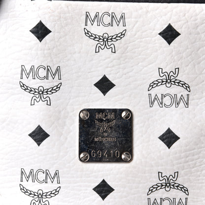 MCM Visetos Tote White Black 12 of 16