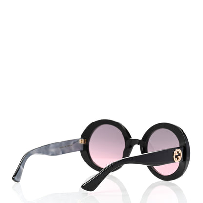 Gucci Acetate Round GG Sunglasses GG0319S Black 4 of 7