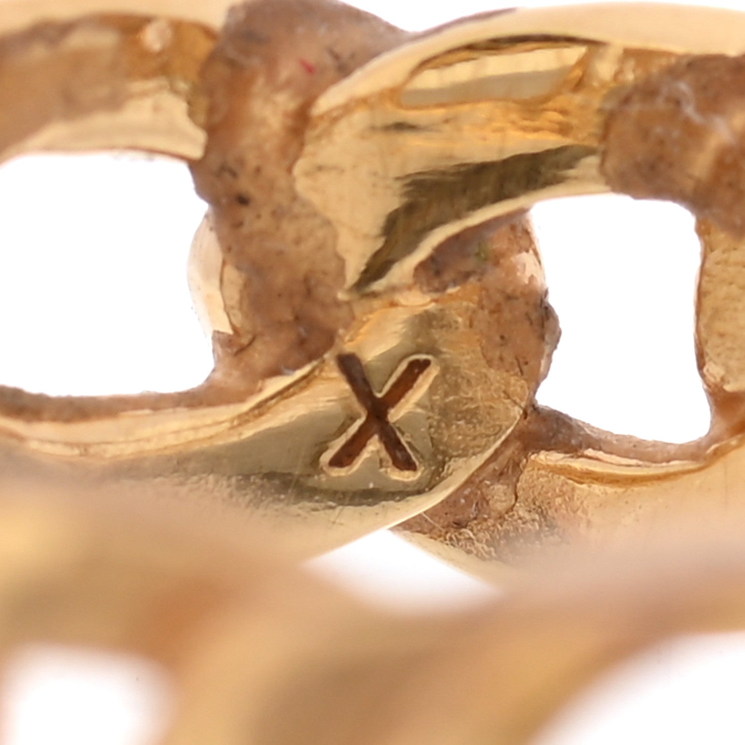 Christian Dior Metal Danseuse Etoile Chain Ring 57 8 Gold 4 of 4