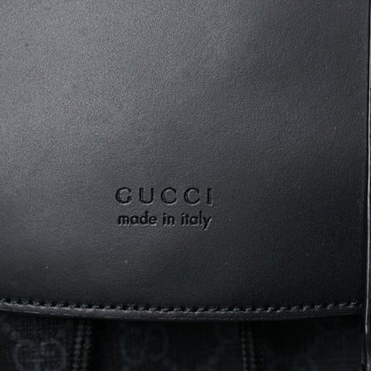 Gucci Soft GG Supreme Monogram Appia Calfskin Web Double Buckle Backpack Black 11 of 12