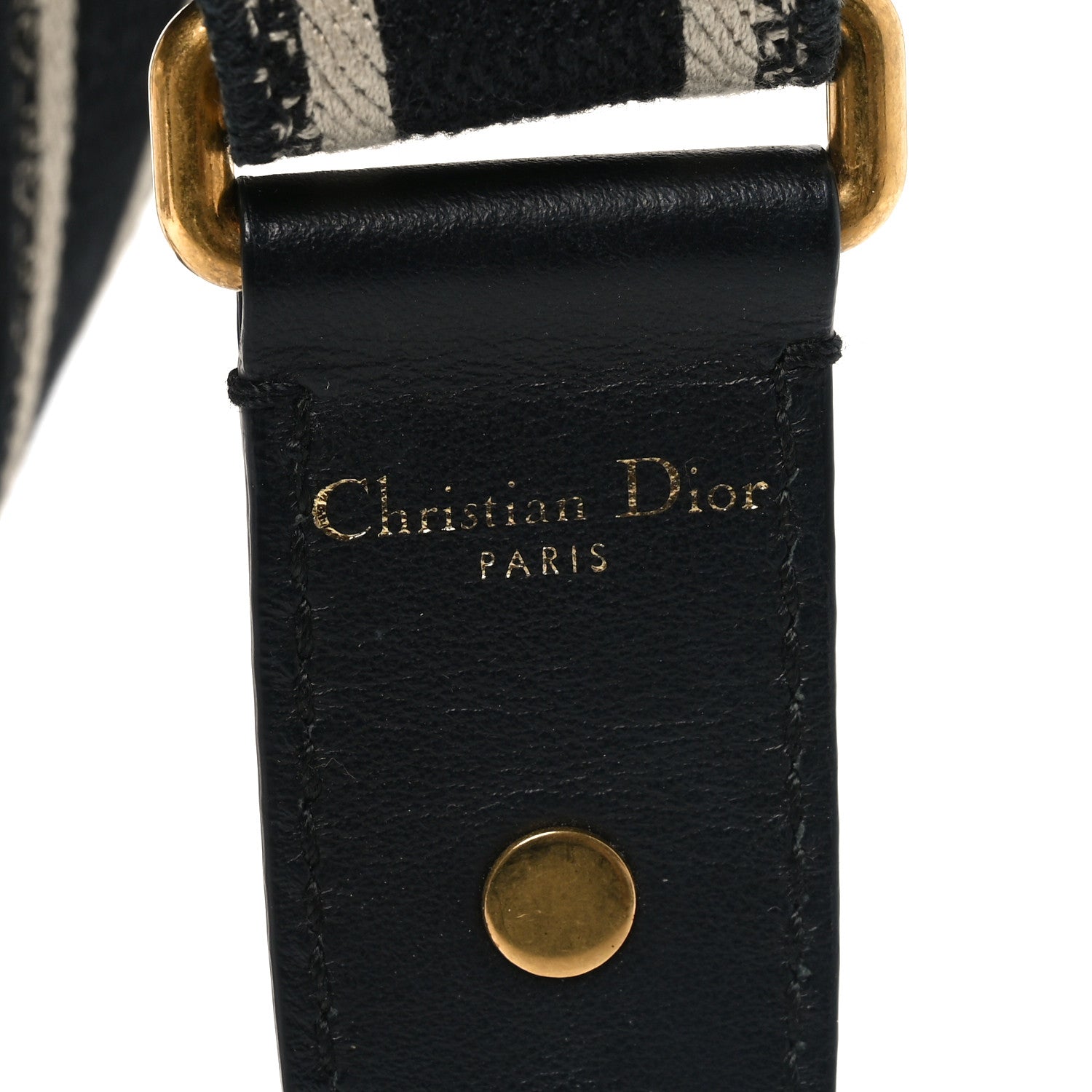 Christian Dior Canvas Embroidered Shoulder Strap Black 3 of 4