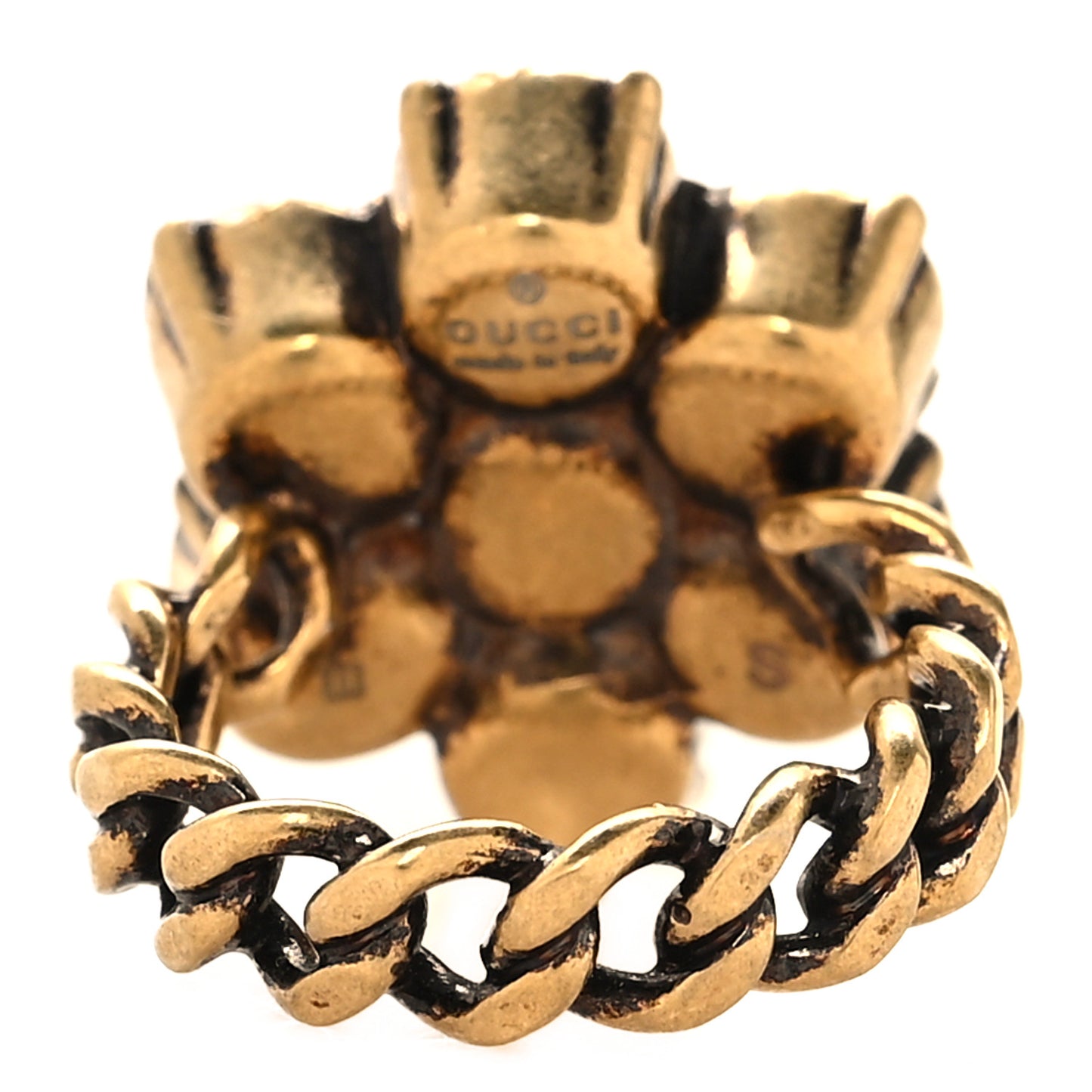 Metal Crystal Marmont Ring S Aged Gold
