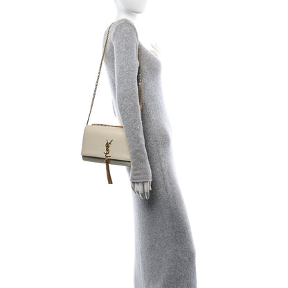 Saint Laurent Grain De Poudre Calfskin Medium Classic Monogram Kate Tassel Satchel Crema Soft 2 of 10