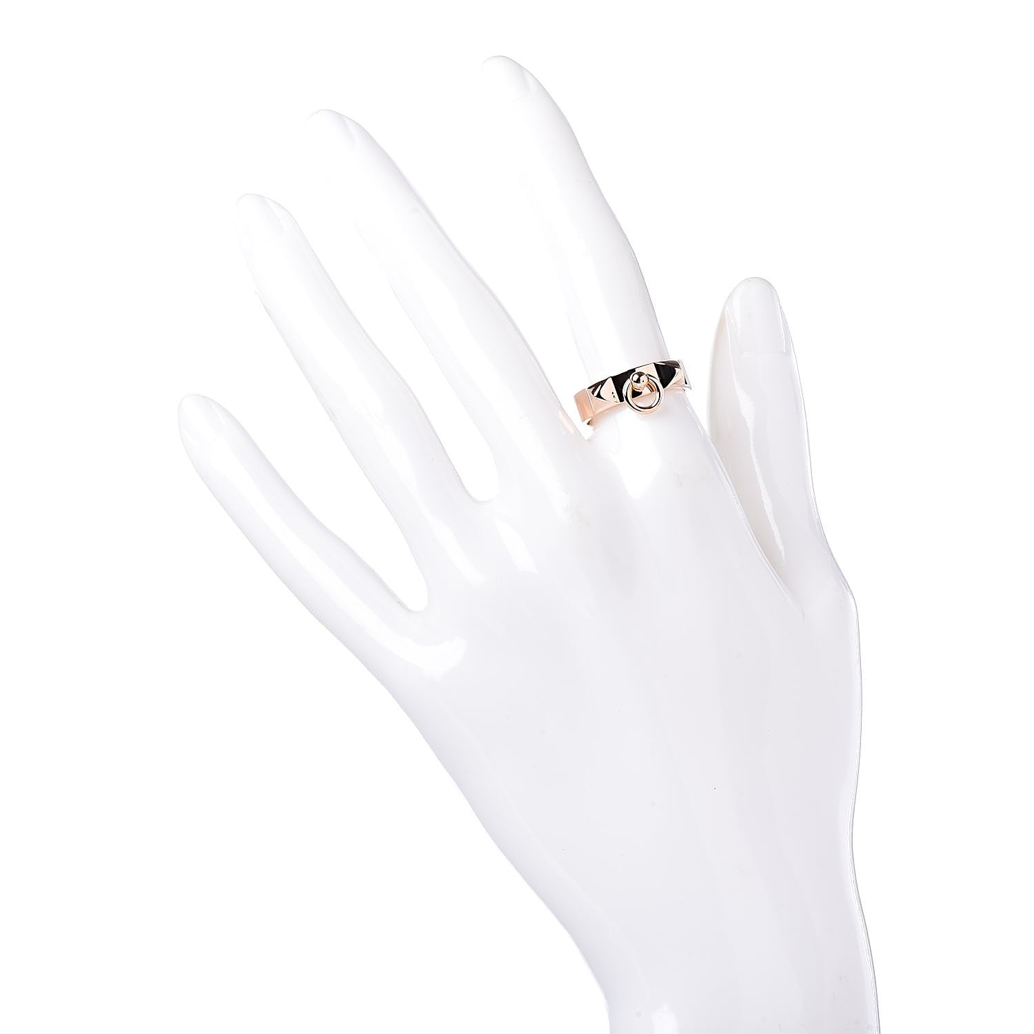 Hermes 18K Rose Gold PM Collier De Chien Ring 53 6.5 2 of 4