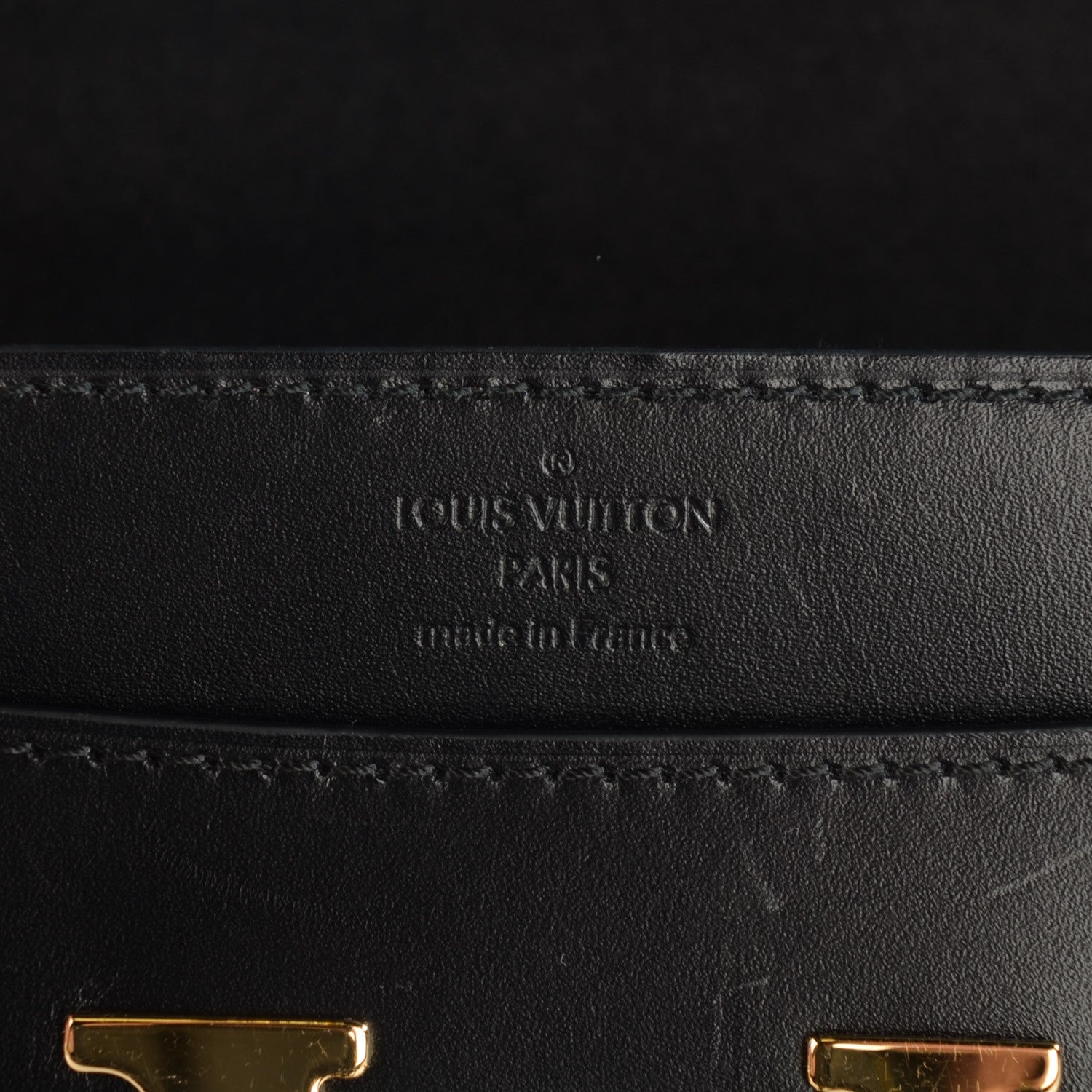 Louis Vuitton Calfskin Chain Louise MM Black 5 of 7
