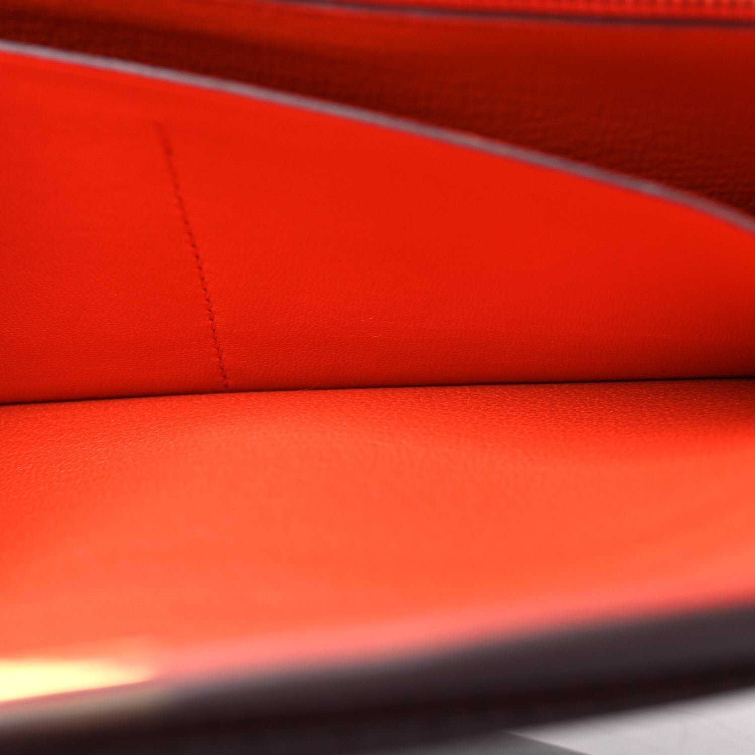 Hermes Swift Ghillies Kelly Longue Wallet Bordeaux Orange Poppy 8 of 15