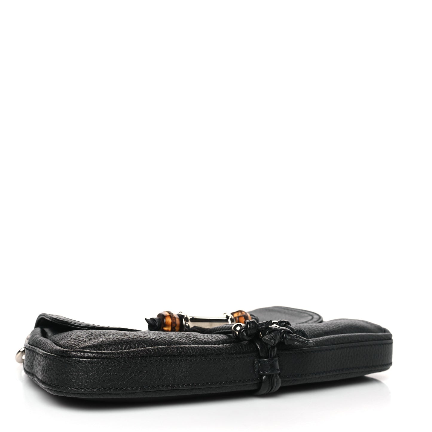Calfskin Bamboo Croisette Evening Bag Black