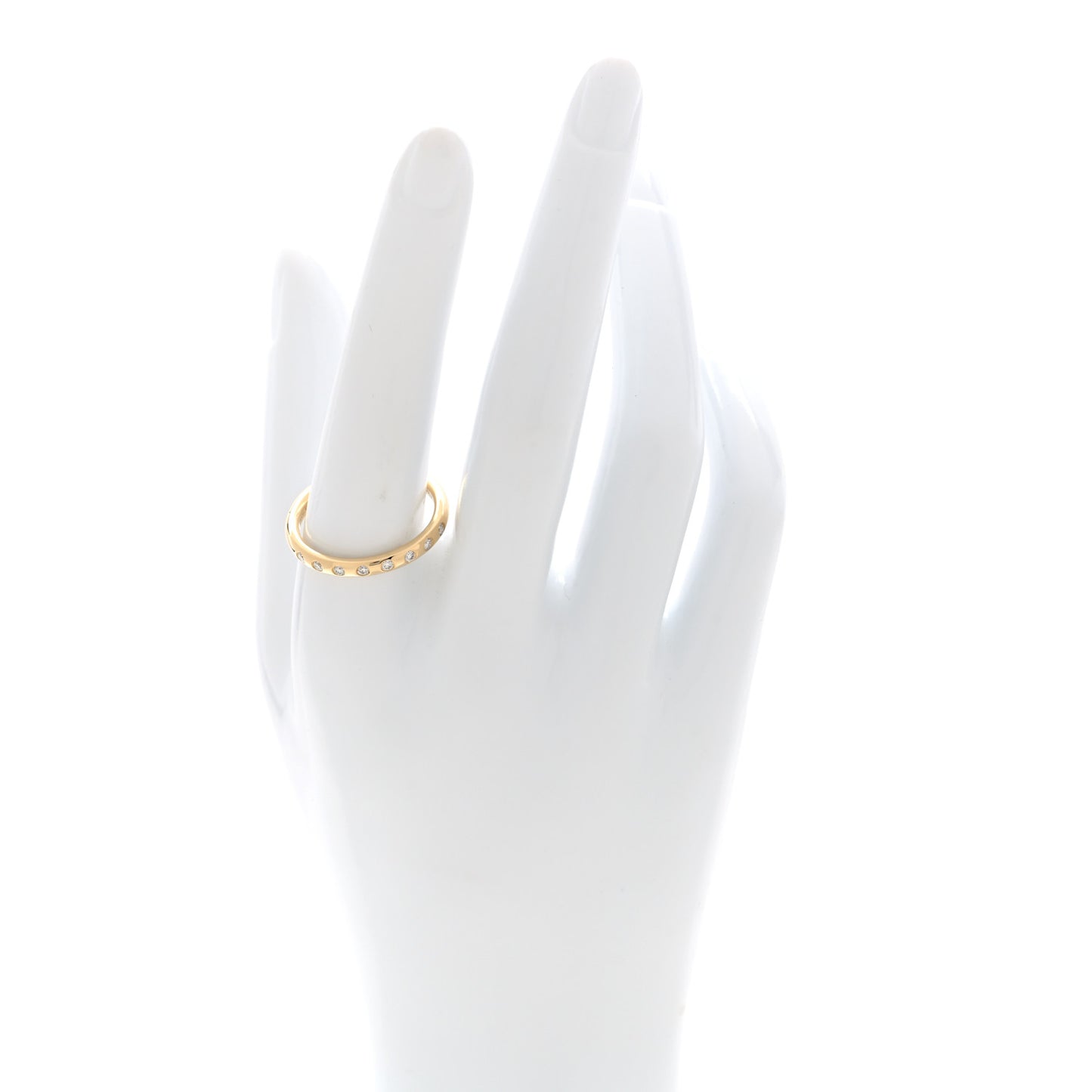 18K Yellow Gold Diamond Elsa Peretti 8 Diamond Stacking Band Ring 61 9.5