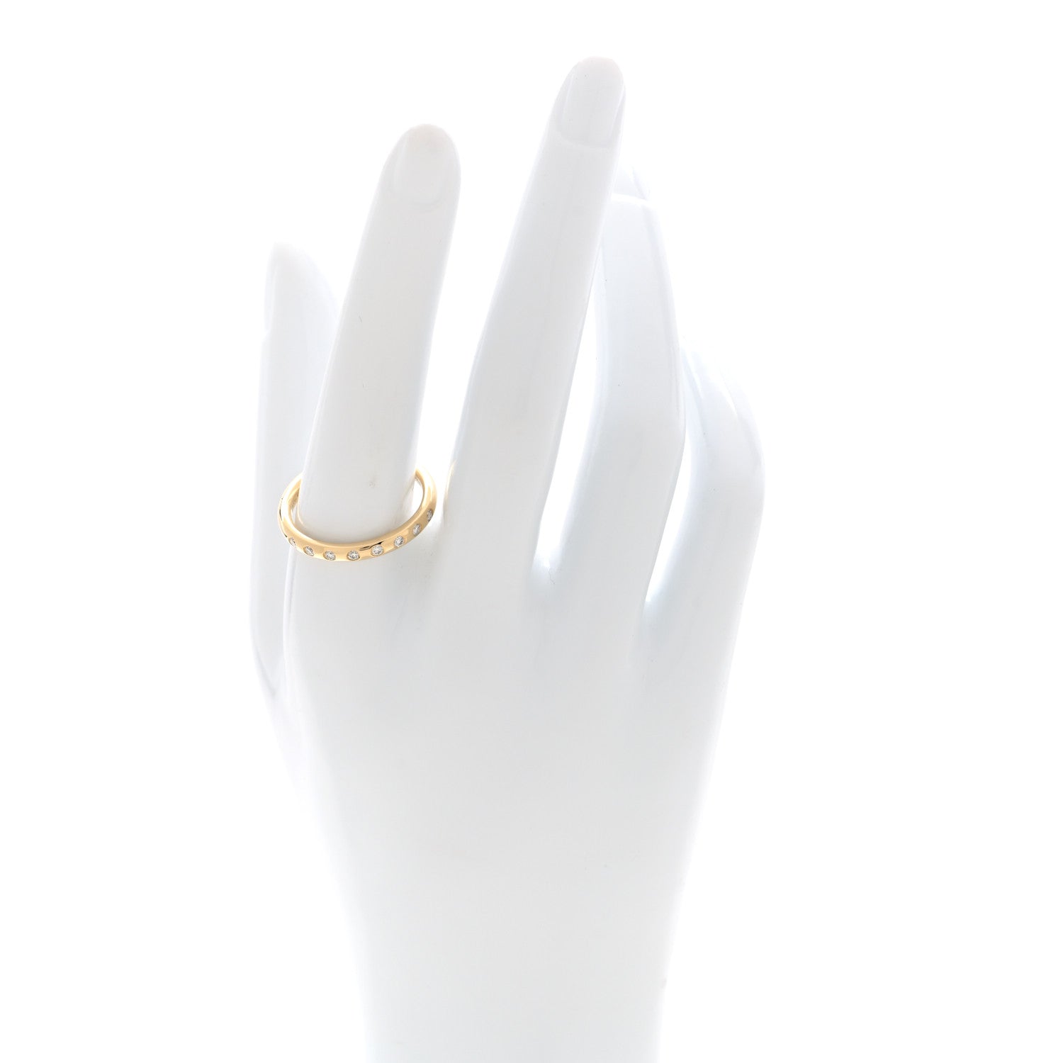 Tiffany 18K Yellow Gold Diamond Elsa Peretti 8 Diamond Stacking Band Ring 61 9.5 2 of 4