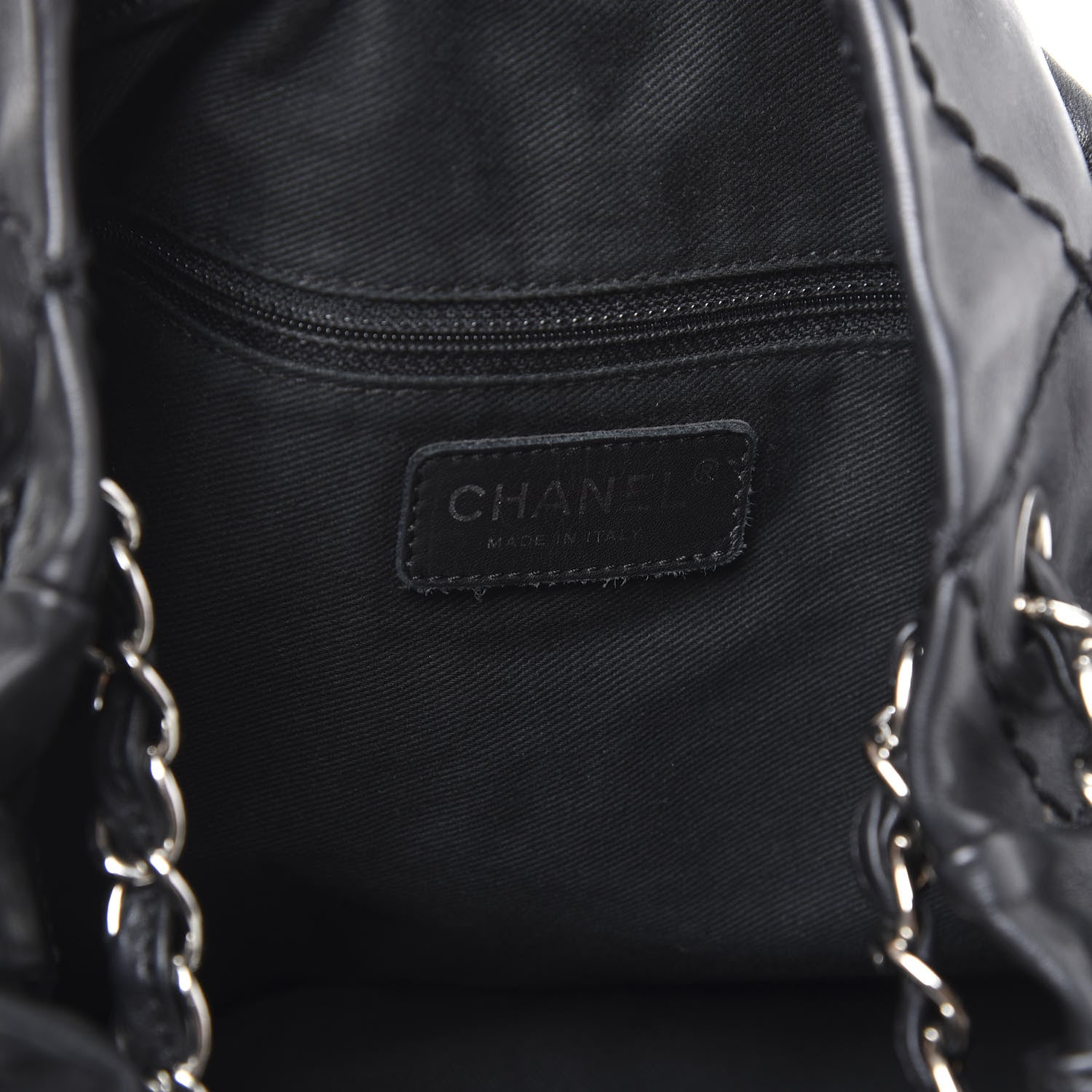 Chanel Calfskin Stitched Expandable Tote Black 7 of 8