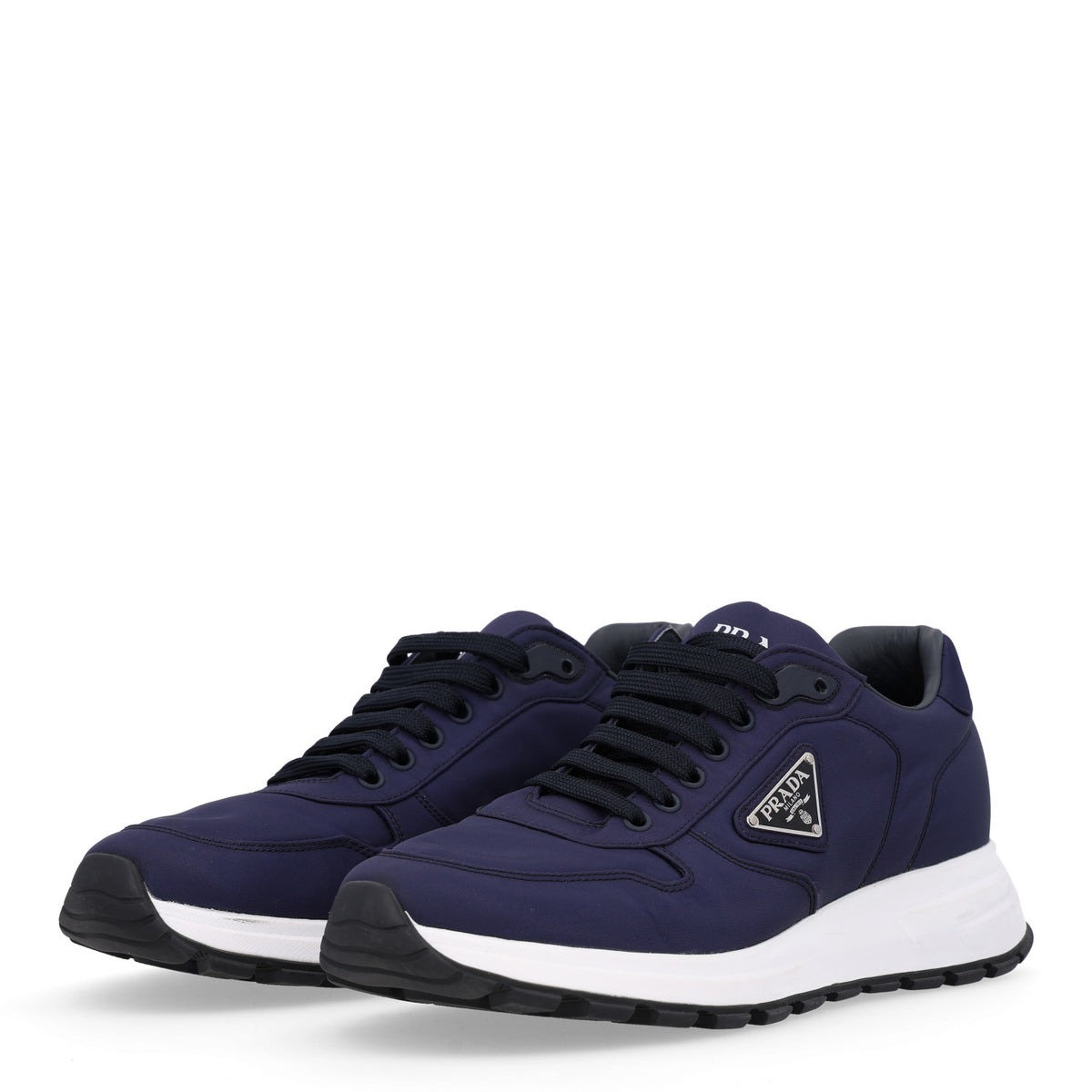 Re-Nylon Spazzolato Metal Triangle Logo Mens Prax 01 Sneakers 9.5 Navy