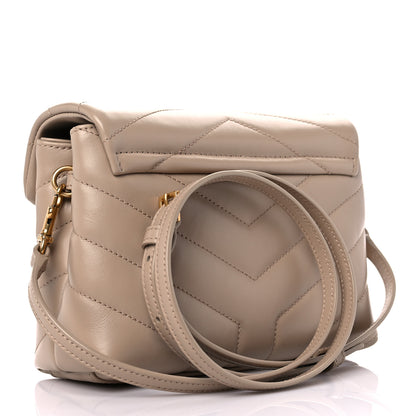 Saint Laurent Calfskin Y Quilted Monogram Toy Loulou Crossbody Bag Dark Beige 3 of 10
