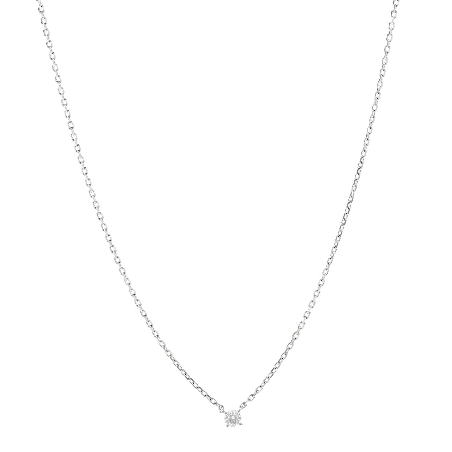 Cartier 18K White Gold Diamond .25ct 1895 Pendant Necklace 1 of 5