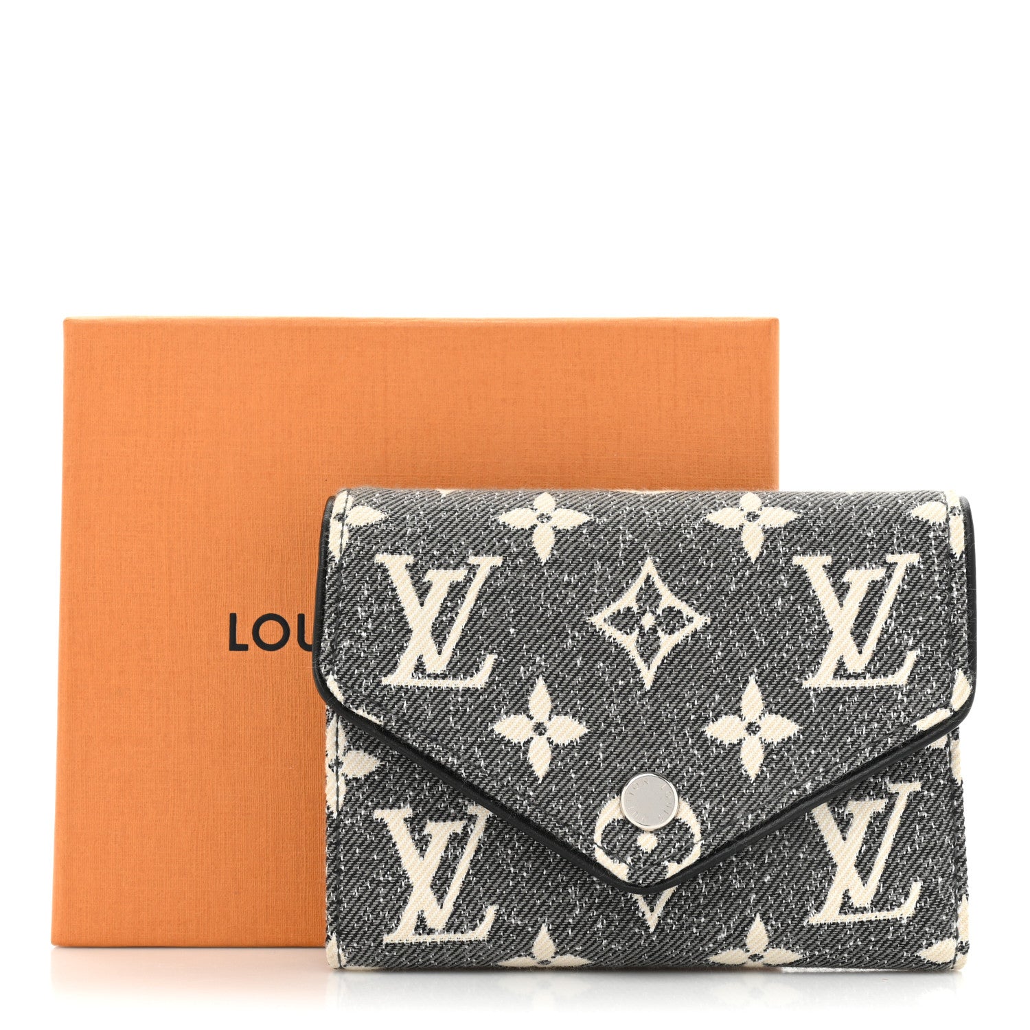 Louis Vuitton Denim Monogram Jacquard Victorine Wallet Grey 12 of 12