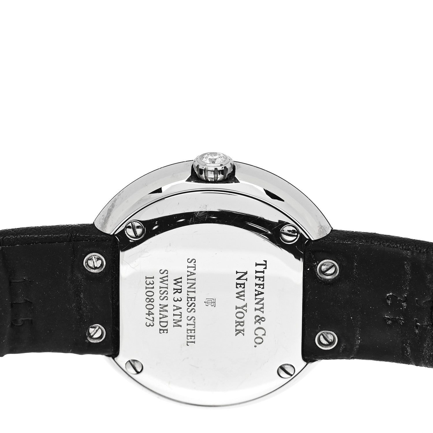 Tiffany Stainless Steel Calfskin Diamond Bezel 24mm Atlas 2-Hand Quartz Watch Tiffany Blue 4 of 5