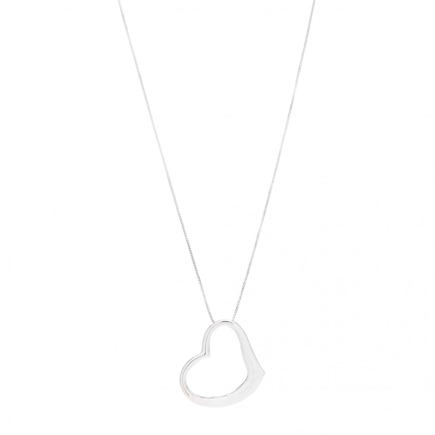 18K White Gold Tiny Treasures Open Heart Pendant Necklace