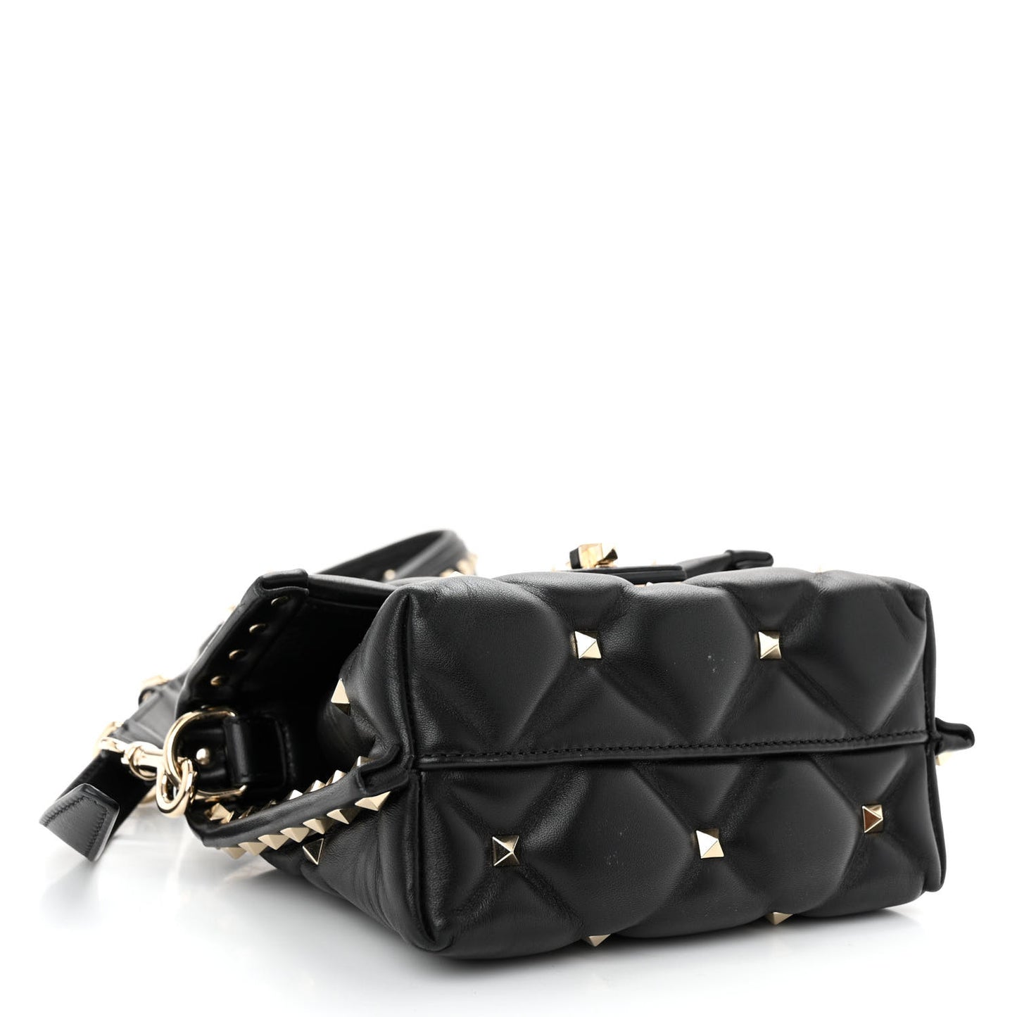 Nappa Mini Candystud Top Handle Bag Black
