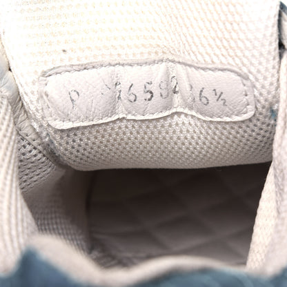 Chanel Suede Calfskin Fabric CC Sneakers 36.5 Blue White Orange 8 of 19
