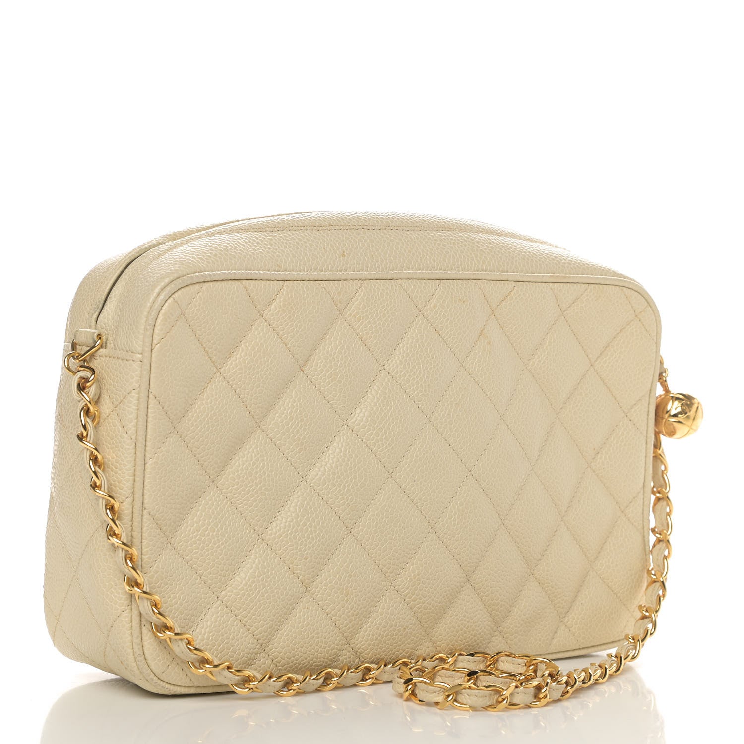 Chanel Caviar Quilted CC Camera Case Light Beige 2 of 6