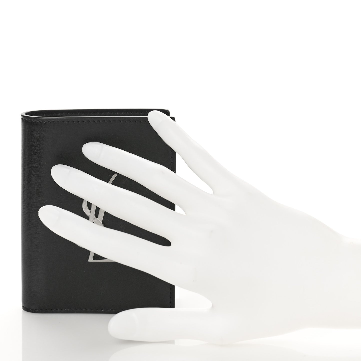 Smooth Calfskin Cassandre Credit Card Wallet Black