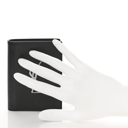 Saint Laurent Smooth Calfskin Cassandre Credit Card Wallet Black 2 of 9
