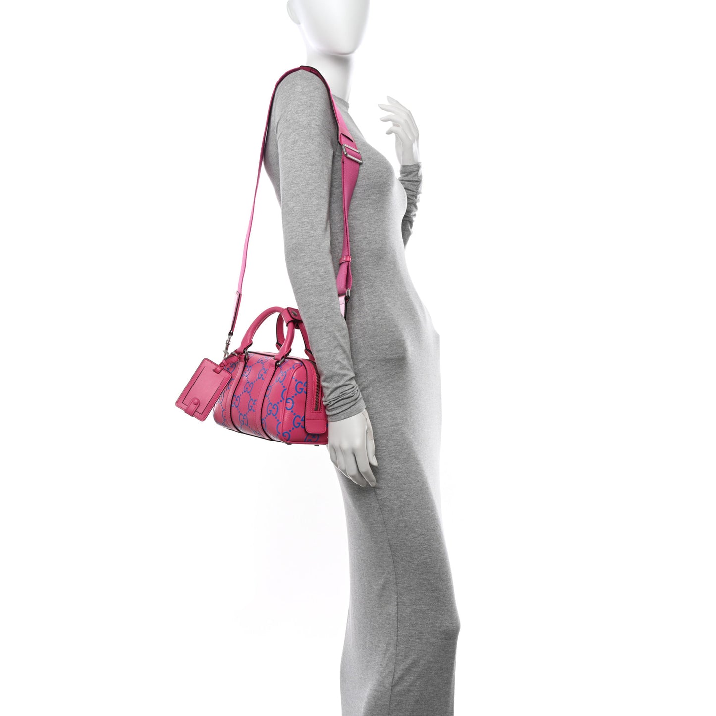 Calfskin GG Tennis Bi-Color Embossed Mini Duffle Bag Modern Fucsia Modern Blue