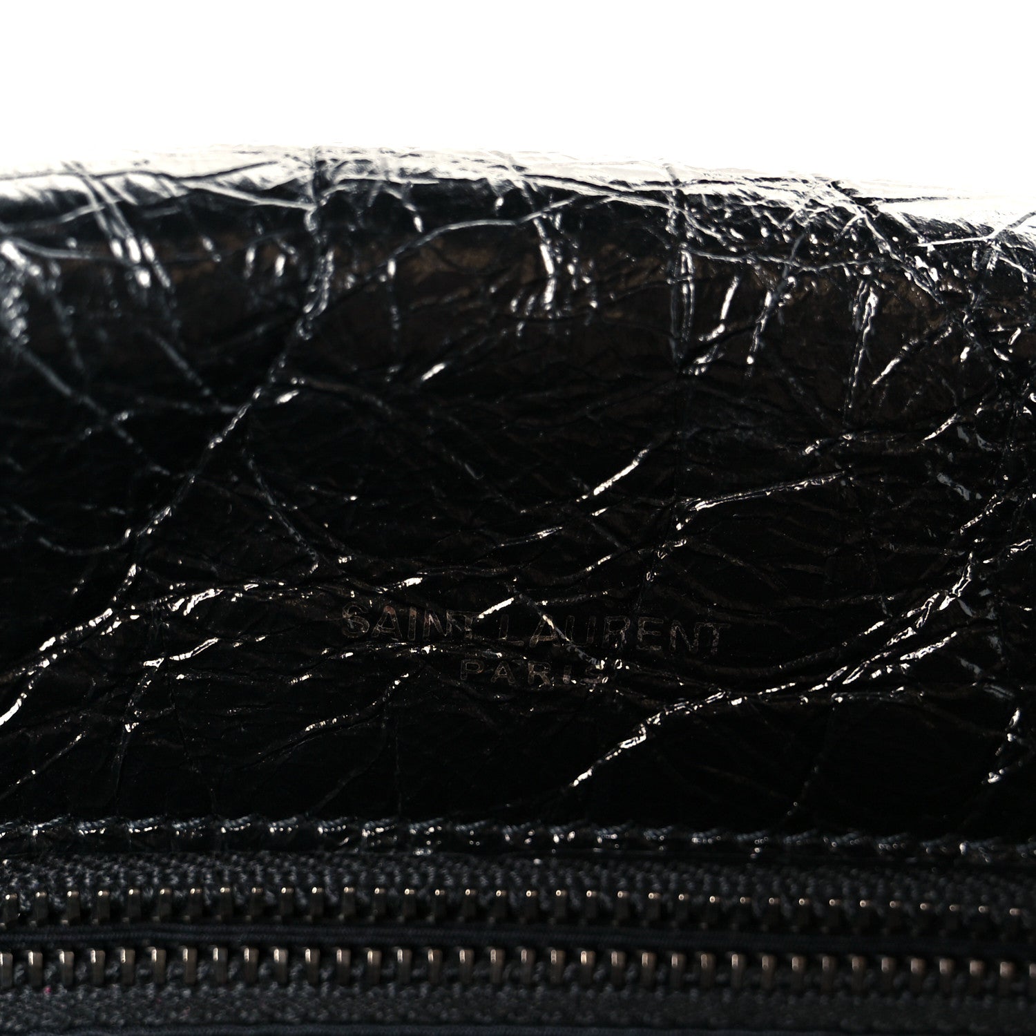 Saint Laurent Crinkled Calfskin Matelasse Monogram Large Niki Chain Satchel Black 7 of 12