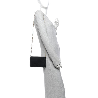 Prada Saffiano Lux Monochrome Chain Wallet Black 2 of 13