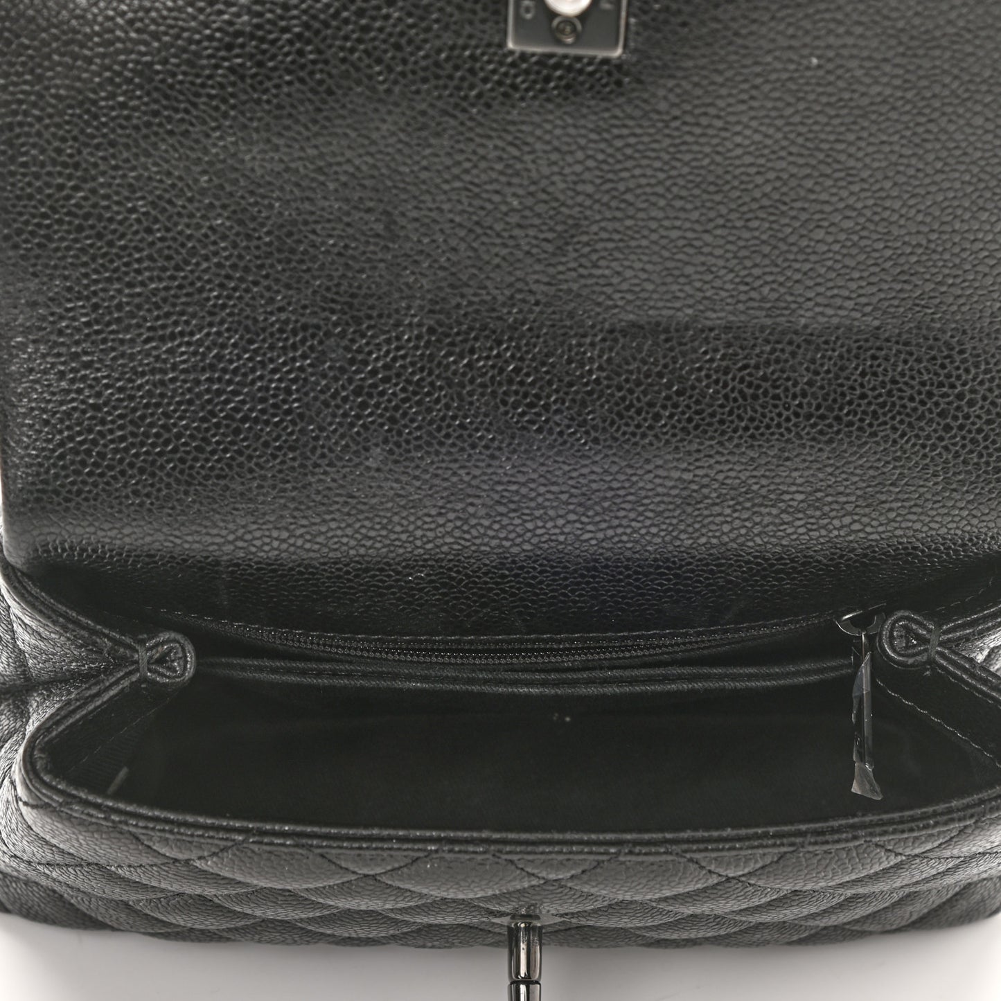 Caviar Quilted Mini Coco Handle Flap So Black