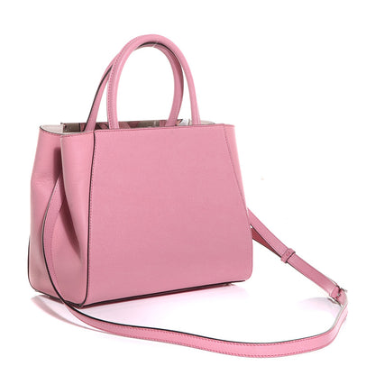 Fendi Vitello Elite Flamingo Mink Monster Charm Petite 2Jours Tote Pink Multicolor 3 of 9